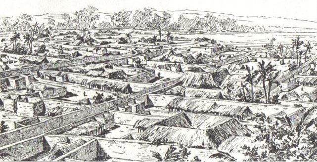 Datei:Drawing of Benin City made by an English officer 1897-2.jpg